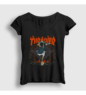 Presmono Kadın Siyah Diamond Thrasher T-Shirt 277443tt
