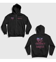 Presmono Unisex Siyah Romance Fontaines Dc Sırt Baskılı Fermuarlı Kapüşonlu Sweatshirt 539798tt