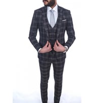 Jan Carlucci Slimfit Yelekli Drop 6 Takım (Koyu Lacivert)