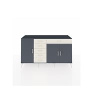 Hyperion Konsol 3 Raflı 6 Çekmeceli 3 Kapaklı 176x44x99 Antrasit-Antrasit/Aytaşı
