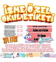 Okul Etiketi Kalem Defter Etiketi İsme Özel Etiket SET01