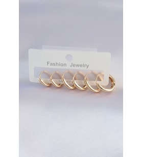 Pirinç Gold Renk Oval Küpe Seti TJ-BKP8998