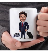 Kişiye Özel Seyahate Çıkan Erkek Karikatürlü Kupa Bardak