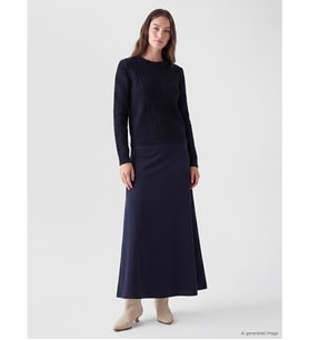 LCW Modest Lacivert Beli Lastikli A Kesim Etek