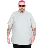 Mode XL Büyük Beden Erkek T-shirt Bisiklet Yaka WAFFLE 20033 Çağla