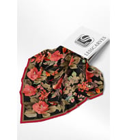 Lesscarves Pamuk İpek Eşarp Çiçek Desenli LS2206
