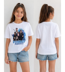 MANİFEST , ZOKTAY , KIZ ÇOCUK , PAMUKLU PENYE , BEYAZ YAZLIK T-Shirt