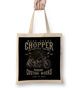 Vintage West Coast Chopper Motorcycle Garage Bez Çanta Uzun Saplı