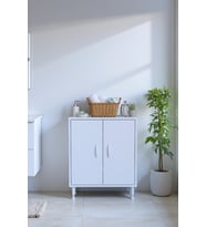 Eliusta Sabir 55 cm 2 Raflı Beyaz Banyo Mutfak Dolabı 3 Bölmeli Çok Amaçlı Dolap 55x75x32,5 cm Düzenleyici
