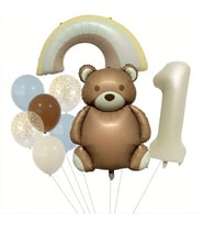 RETRO RENK AYICIK FOLYOLU YAŞ BALON SET