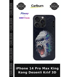 iPhone 14 Pro Max King Kong Desenli Kılıf 3D Cihaz Koruma Mobil Aksesuar