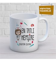 Kişiye Özel İsim Yazılabilir En Tatlı Hemşire Kupa Bardak