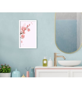 BK Home Banyo Dekoratif Ahşap Beyaz Çerçeveli Tablo-8