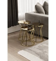 Kum Saati Zigon Sehpa Gold Kaplama Bronz Ayna