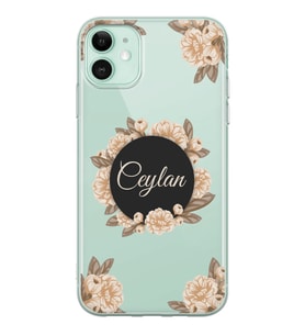Apple Nude Flowers Tasarımlı Şeffaf Telefon Kılıfı