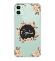 Apple Nude Flowers Tasarımlı Şeffaf Telefon Kılıfı