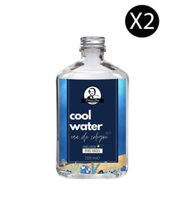 Deluxe Seri Cool Water Kolonyası Parfümlü Okyanus Buz Ice Kokulu Kolonya 200 ml X 2 Cam Şişe