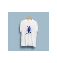 Oversize Dijital Tasarım Futbolcu Baskılı Unisex T-shirt (Beyaz)