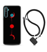 Realme 5i 5 Pro 6i 7 Pro 8 Kılıf Boyun Askılı Silikon Red Moon 1710