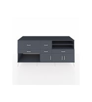 Kronos Konsol 4 Raflı 5 Çekmeceli 3 Kapaklı 220x59x99 Antrasit-Antrasit/Antrasit