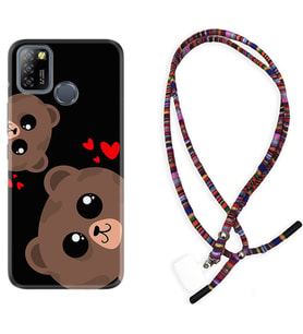 INFINIX Smart 4 5 6 Zero 8 S5 Pro Kılıf Boyun Asklı Rasta Silikon Love Animals 1780