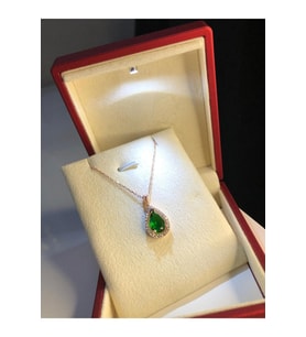Damla Model Zümrüt Taşlı 925 Gümüş Işıklı Kutuda • Sevgiliye • Eşe • Anneye • Arkadaşa Hediye Kolye
