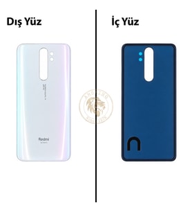 Xiaomi Redmi Note 8 Pro İnci Beyazı Arka Pil Kapağı Batarya Kapağı Lazer Kesim Back Cover