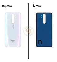 Xiaomi Redmi Note 8 Pro İnci Beyazı Arka Pil Kapağı Batarya Kapağı Lazer Kesim Back Cover