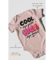 Cool diye yazılır hala diye okunur Kısa Kollu Bebek Body %100 Pamuk