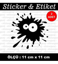 göz boya efect uyumlu etiket sticker - 2 adet çıkartma araba motosiklet kask atv tablet pc buzdolabı otomobil bilgisayar uyumlu