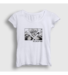Presmono Kadın Beyaz Knives Thorfinn Anime Vinland Saga T-Shirt 470119tt