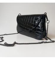 A Leather El Yapımı Hakiki Deri Kadın Omuz Çanta (Siyah)