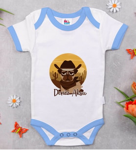 BK Kids Kişiye Özel Mavi Bebek Body Zıbın - Model 189