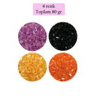 Kesme Cam Boncuk 2mm - 4 Renk - Toplam 80 Gram - BNC437