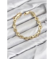 CM Kalın Zincir Model Gold Renk Pirinç Kadın Bileklik