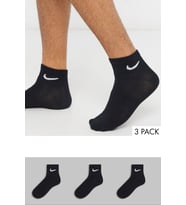 Nike Dri Fit Everyday Cotton Cushioned Ankle Scok Unisex 3Lü Çorap Siyah