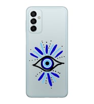 Samsung Galaxy M23 Uyumlu Nazar Göz Desenli Şeffaf Telefon Kılıfı