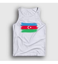 Presmono Unisex Beyaz Bayrak Flag Azerbaycan Azerbaijan Atlet 536443tt (Beyaz)