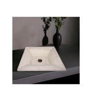 Hale Traverten Modern Dizayn Kare Lavabo-293