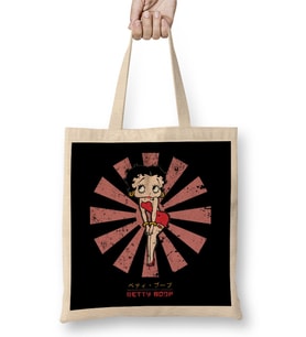 Betty Boop Retro Japanese Bez Çanta Uzun Saplı