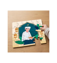 Kuran Okuyan Hoca Tasarımlı 24 Parça Ahşap Çocuk Puzzle MPK0535