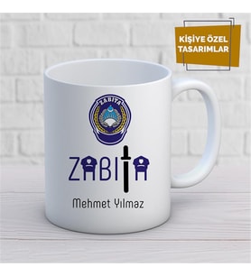 Kişiye Özel İsim Yazılabilir Zabıta Kupa Bardak