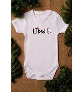 Liked Organik Baskılı %100 Pamuklu Beyaz Çıtçıtlı