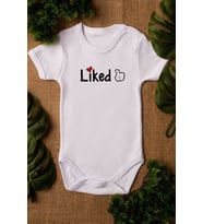 Liked Organik Baskılı %100 Pamuklu Beyaz Çıtçıtlı
