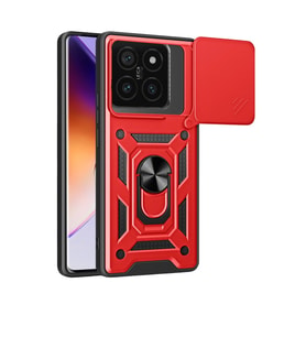 Mi 14T Kılıf Pars Lens Yüzüklü - Kırmızı