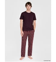 LC WAIKIKI Bordo Regular Fit Ekose Erkek Pijama Altı
