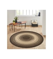 Eliana Home Baskılı, Yıkanabilir Kaymaz Taban Yuvarlak Halı LNA7160 120x120 cm (Bej)