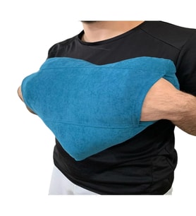 ozclife Cepli Kalp Yastığı %100 Pamuklu - %100 Boncuk Elyaf - 33 x 34 CM (Mavi)