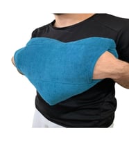 ozclife Cepli Kalp Yastığı %100 Pamuklu - %100 Boncuk Elyaf - 33 x 34 CM (Mavi)