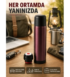 Vakumlu Termos 304 Paslanmaz Çelik Seyahat Termosu